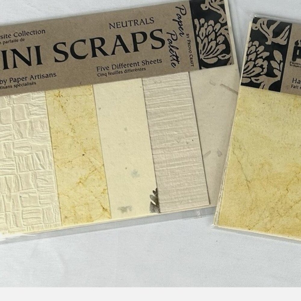 2 NEW Packs Provo Craft Mini Scraps Neutrals Paper Palette Scrapbooking